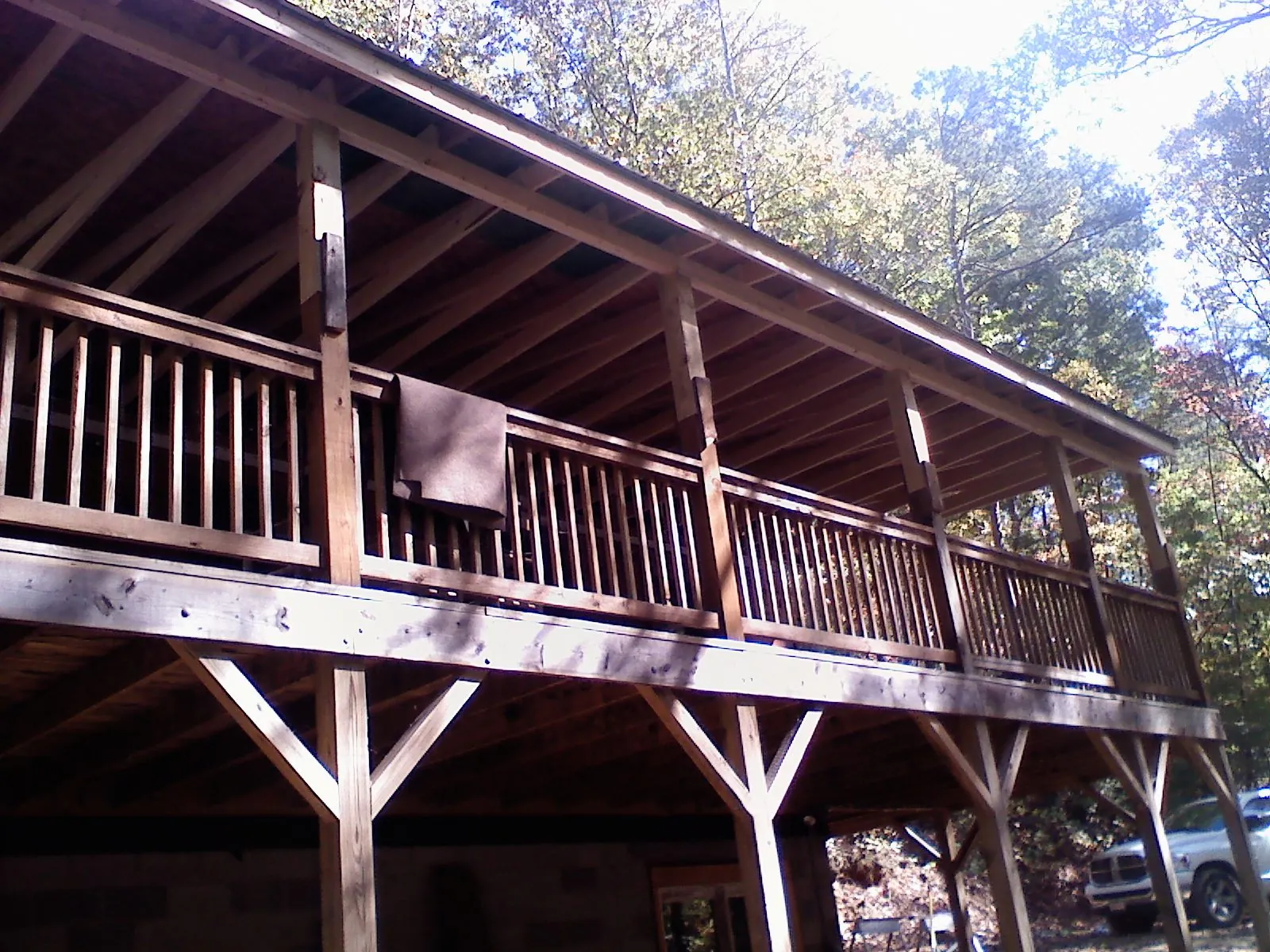 Timber framing under a new elevated porch and deck — Roof Leak Repair in Apollo Beach by Roofing Brothers